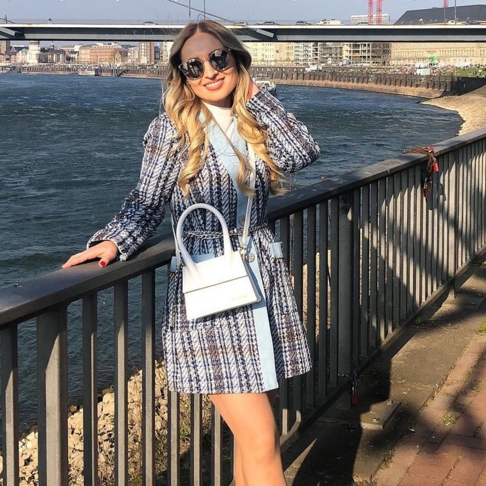 Zara bloggers favorite tweed jacket style dress